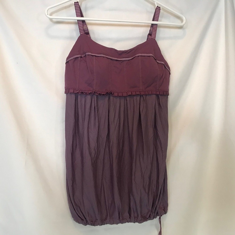LULULEMON PRIITI CINCH HEM PLEATED TANK TOP Lavender Purple Size 4